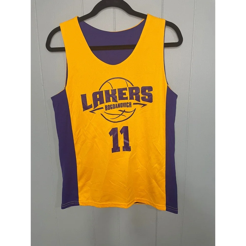Lakers Bogdonavich 11 Basketball Jersey Purple Gold Reversible, Youth Large - Picture 2 of 6